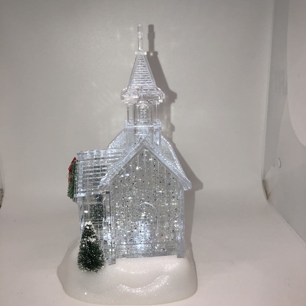 Snow Globe Church Merry Makers LED Glitter Lantern Christmas Village Decoration - Picture 6 of 11